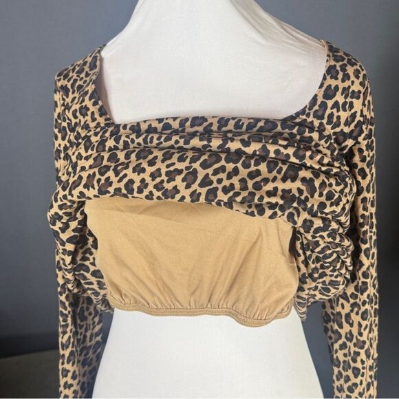 Isabel by Ingrid &Isabel Animal Print Long Sleeve Ruched Maternity Dress XXL NEW - Picture 10 of 10